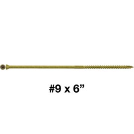 #9 x 6" Bronze Star Exterior Coated TRIM HEAD Wood Screw Torx/Star Drive Head - Multipurpose Exterior Coated Torx/Star Drive Wood Screws - (1 POUND - 43 Approx. Screw Count)