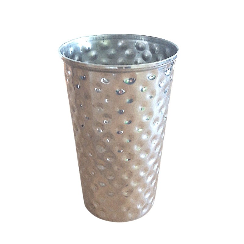 BURI 10 Stainless Steel Drinking Cups 500 ml Hammered Metal