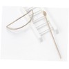 LALAFINA 3pcs Metal Hollow-out Oval Hair Sticks Hair Clips for