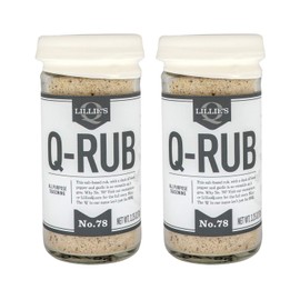 Lillie’s Q - Q-Rub BBQ Rub, Salt-Based BBQ Rub, All-Purpose Barbeque Rub, Garlic & Black Pepper, Perfect Barbeque Seasoning for Beef, Pork, Chicken, & Turkey (3.25 oz, 2-Pack)