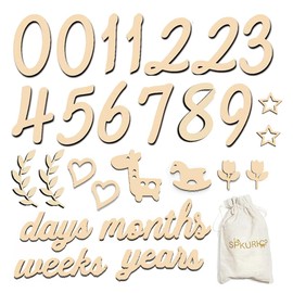 Lunar Photo Goods, Moon-age Photo, Letter Banner, Wooden, Newborn Photo, Wood Letter, Monthly Card, Anniversary Photo, Monthly Card, Set of 27, Photo Tools, Commemorative Photos, Baby Showers, Growth Records, Presents, Birthdays