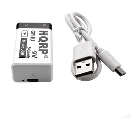 HQRP 9V 400mAh LI-ION 9-Volt Rechargeable/Radio/Square / 6LR61 / 7.2H5 / 6KR61 / 6HR61 / PP3 High Capacity Long Life Battery