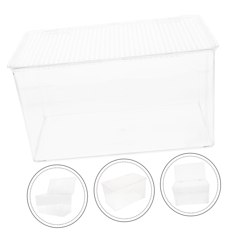 KOMBIUDA Clear Desktop Storage Box with Lid Transparent Multi-purpose Organizer