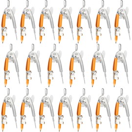 20 Pieces Compass for Geometry Metal Compass Tool Math Compass Bulk Drawing Compass Silver Geometry Compass with Pencil for Student School Classroom Office Woodworking Art Drawing