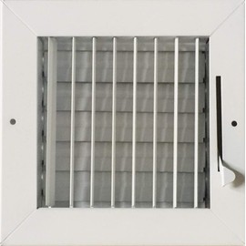 6" x 6" Adjustable Blade Sidewall Ceiling Register Vent Cover Diffuser Heavy Duty Stamped Steel (Listed Size is Duct Opening Inside Measurement)
