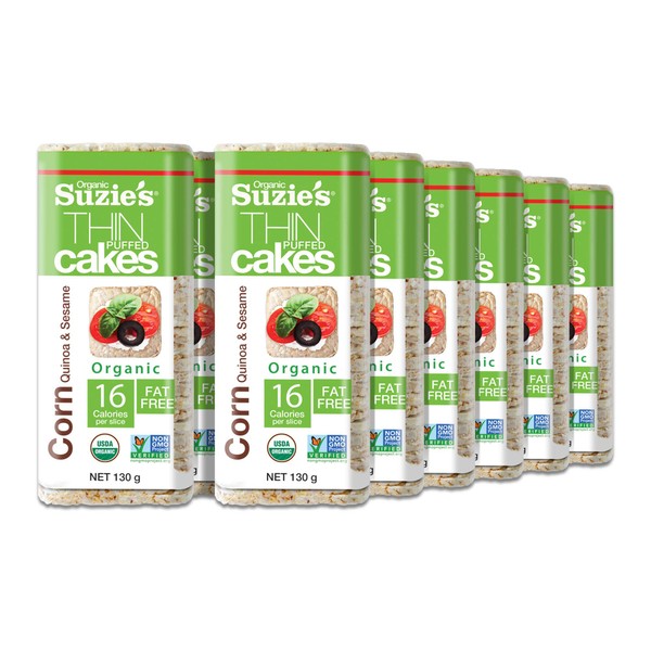 Suzie's Organic Thin Rice Puffed Cakes, 12 Pack, Corn Quinoa
