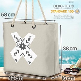 VOID X Dekorative Buchstaben Strandtasche Shopper 58x38x16cm 23L XXL Einkaufstasche Tasche Reisetasche Beach Bag
