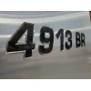 3DLTRG Black Center - Chrome Outline Domed Boat Registration Numbers