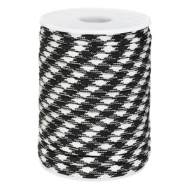 PATIKIL 100 Feet Paracord Rope 550lb, 7 Strand Parachute Cord 4mm Paracord Lanyard Spool Cord for Survival Bracelet Tent Camping, Hiking, DIY Projects, Black/White