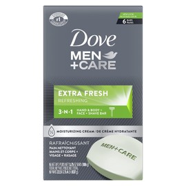 Dove Men+Care Body and Face Bar, Extra Fresh 4 oz, 6 Bar