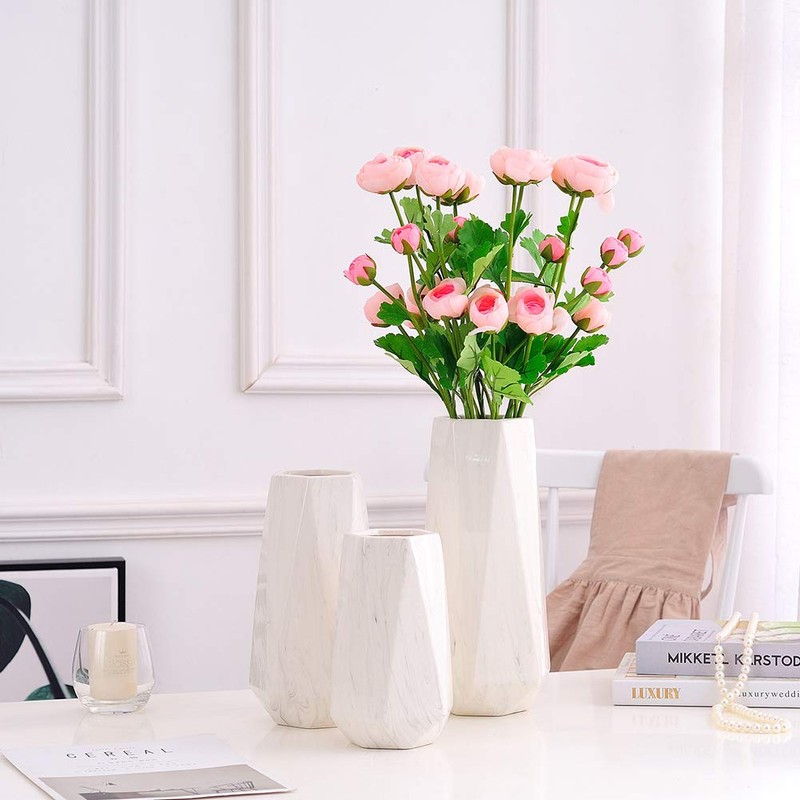 Hutoco 11.8 inches (30 cm) White Marble Flower Base Fashionable