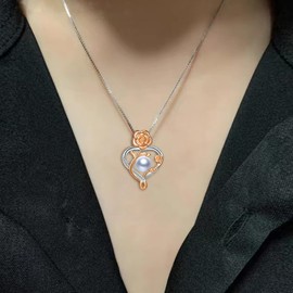 Gifts for Women Wife-Freshwater Cultured Pearl-Necklace-Gift for Wife Wedding Birthday Anniversary Jewelry-Mom Girlfriend Her Mothers Day Gifts for Mom Women Valentines Christmas Day Gifts