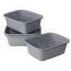 Bblina 12 Quarts Plastic Dish Pan, 4-Pack Rectangular Wash Basin