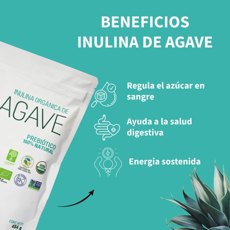 Inulina De Agave Orgánica 300gr Nbf Fibra Prebiótica