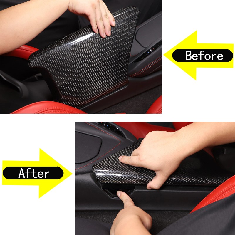 carcartrim-2022 REAL HARD Carbon Fiber Center Armrest Console Box Cover