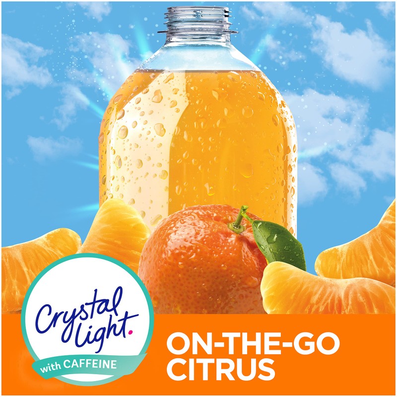 Crystal Light Citrus On-The-Go Powdered Drink Mix with Caffeine, 10