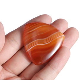 Artistone Red Carnelian Agate Thumb Worry Stone Chakra Healing Crystals Palm Stones for Anxiety Stress Relief Meditation Massage, Triangular Shaped