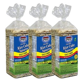 Only Kosher Candy Ultra Thin Salt Free Rice Cakes Squares, (Pack of 3)