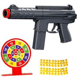 zonzxcv Mini Soft Bullet Gun Fidget Gun Toy with Target Plastic Toy Gun Fake Gun Shooting Game Education Prop Gun Mini Gun Realistic Nerf Guns (TEC-9)