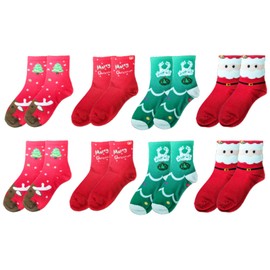 Seilvda 8 Pairs Christmas Socks, Warm Soft Cotton Socks for Christmas Winter Party Gift, Xmas Warm Socks in Winter for Unisex Women Teens Xmas New Year, Holiday or Birthday Gift