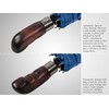 Balios Travel Folding Umbrella with Real Wood Handle Auto Open