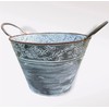 Galvanised Flower Pot with Handles | Outdoor Garden Metal Steel