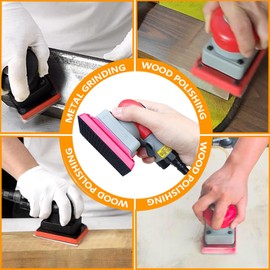 Crumye Air Orbital Sander for Sanding/Grinding/Polishing(3x4 inch/75x100mm)