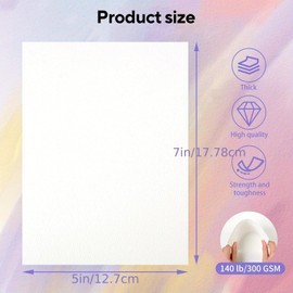 Watercolour Paper with 3 Brushes, 20 Sides/48 Pages of 300gsm Watercolour Paper,Hardcover Watercolor Journal with Elastic Band, for Artists Adults Students,132 * 97mm