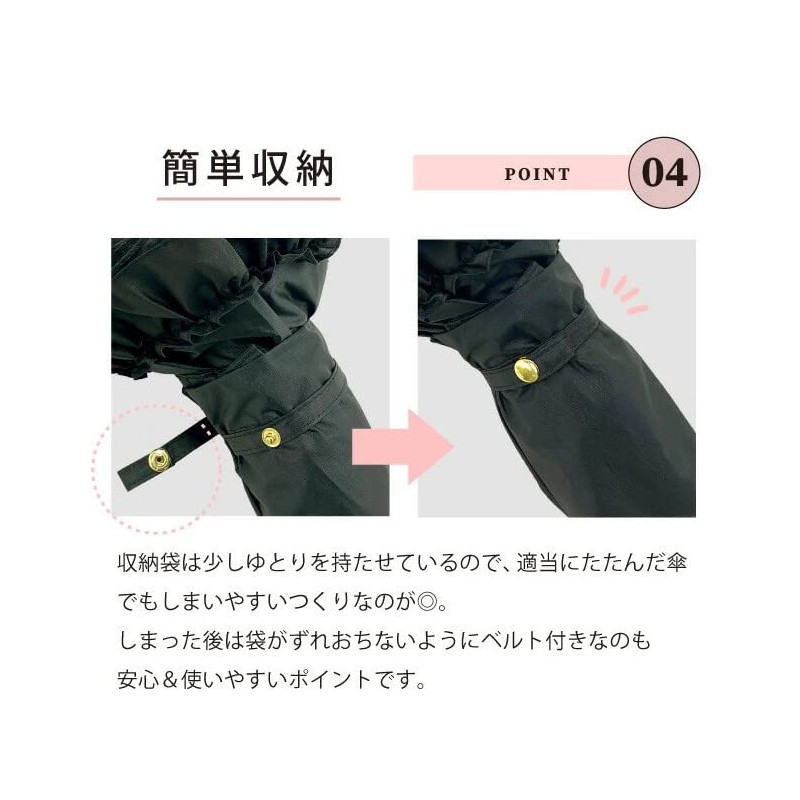 Round Silhouette, Completely Blackout, Thin, 3-tier, Folding Umbrella, For Rain