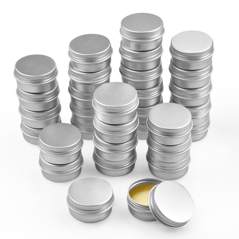 KBNIAN Pack of 30 Aluminium Empty Jars 15 ml Aluminium
