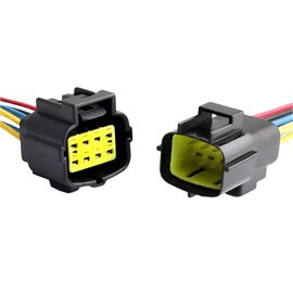 Pair of Pre-wired Automotive Connectors Male & Female Set for AMP Econoseal Waterproof (8 PIN)