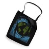 Earth Waves Surrounding Planet Globe Design Tote Bag