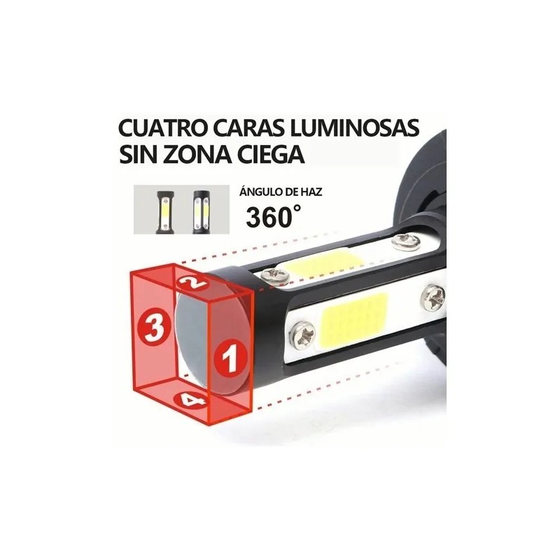 Kit De Faros Delanteros De 4 Lados 9007 H4 Led