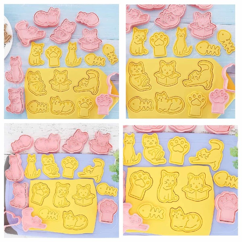 Eidoct 8PCS Cookie Cutters Shapes Baking Set Moulds Cookie Cutters