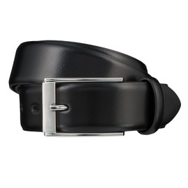 LLOYD Belt mens belt leather belt black 122, Länge:85 cm, Farbe:schwarz