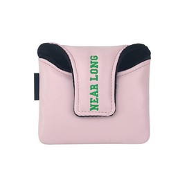 KOOLEVER Golf Mallet Putter Headcover, Putter Head Covers PU Leather, with Swing Action Embroidery Premium Magnetic Closure Square for Golf Headcover, Pink