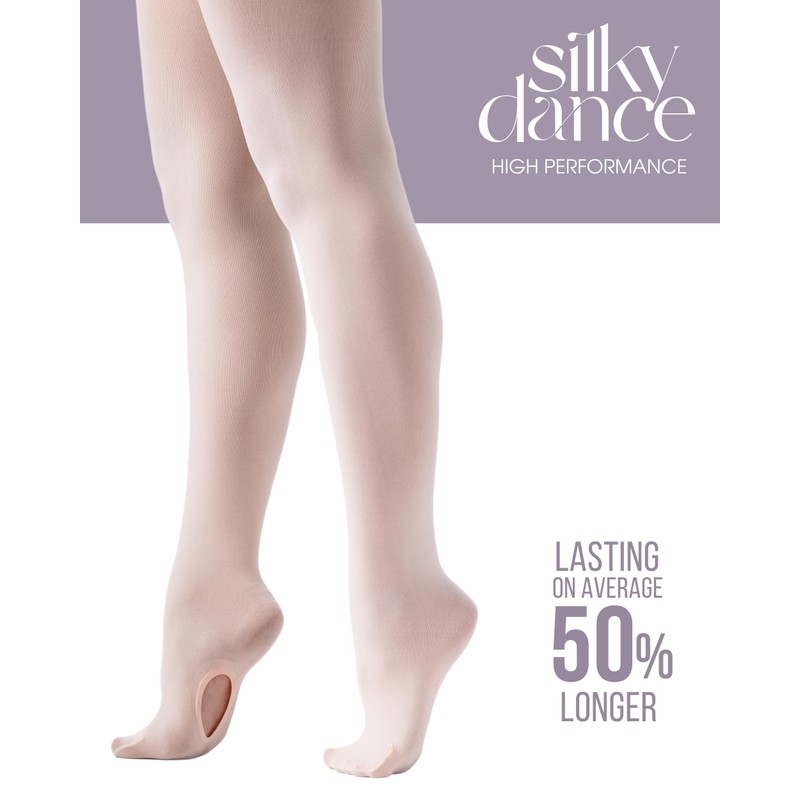 Silky Dance High Perf Convertible Ballet Tights For Women, Pink,