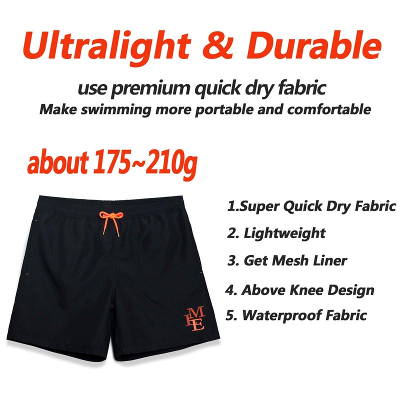 MEILONGER Men's Swim Trunks Swimwear, Quick Dry Beach Swimming Board