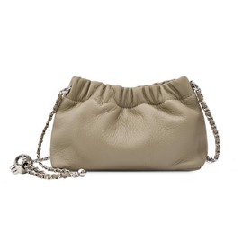 MFFOR Women's Shoulder Bag, Genuine Leather, Smartphone Pouch, Crossbody Bag, Compact, Crossbody Bag, Lightweight, Smaller, Stylish, Large Capacity, Simple, Casual, Popular, beige, (greige)