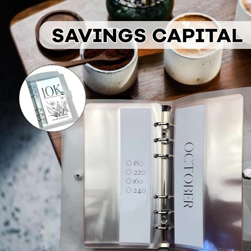 Peakloong 12-Month Money Saving Challenge Binder, 5K Goal, Cash Envelopes