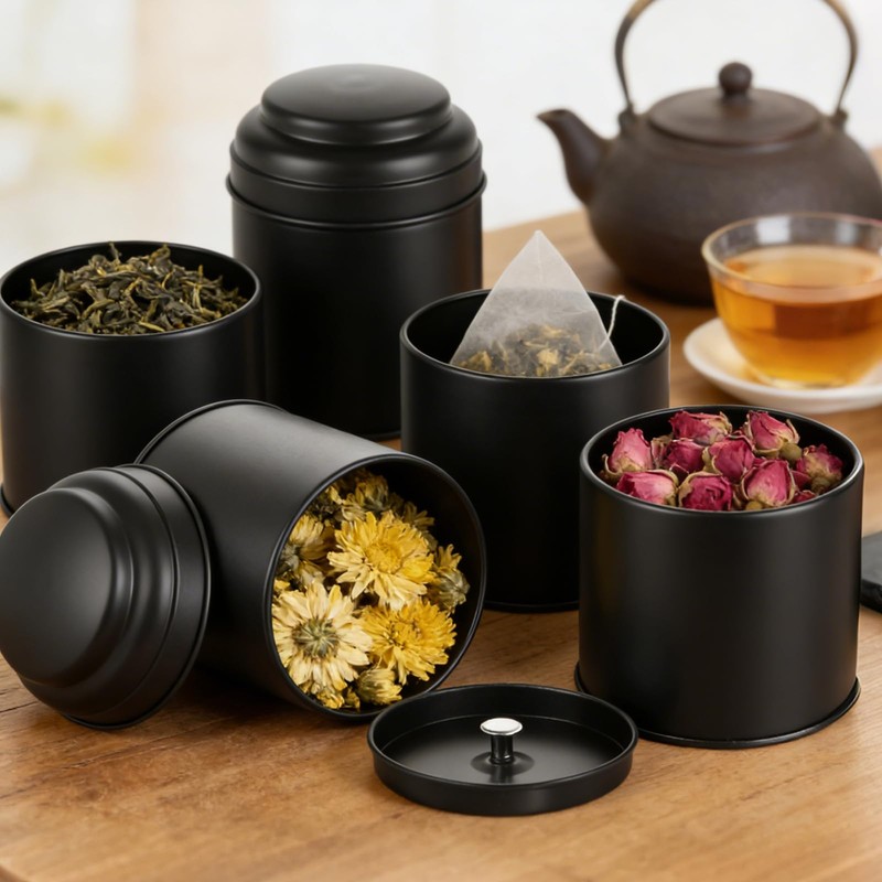 Acrux7 15PCS Tea Tins for Loose Tea 8oz Tea Containers