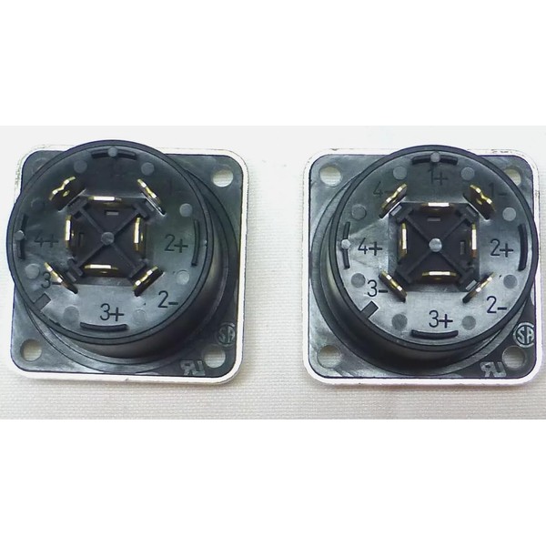 (2) Two Genuine Neutrik NL8MPRXX Female 8 Pin SpeakON Connector