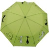 Doppler Mini Pocket Umbrella Open-Close Automatic Cats Friends, lime, cat-themed