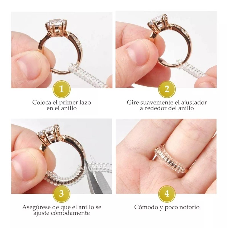 Doble G Ajustador De Anillos, Pack De 15 Pzas Silicona,