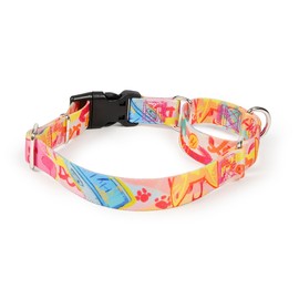 Hyhug Dog Collar for Medium Dogs - Adjustable Nylon Collar with Soft Comfort & Durability (M, Coloured Dog)