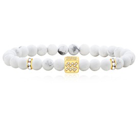 Uloveido Aquarius Star Sign Constellation Horoscope Beaded Bracelet Zodiac White Stones Beads Bracelets for Men Women Girls Boys Girls Birthday Summer Gift