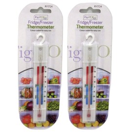 RYSON 2 Pack Fridge & Freezer Thermometer Kitchen Tool REFRIGERATORS Temperature Coloured