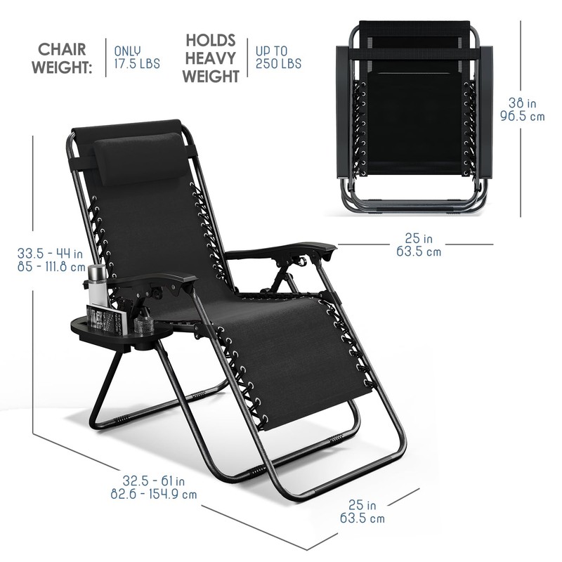 Nestl Zero Gravity Chairs, Portable Patio Lounge Chair Outdoor with