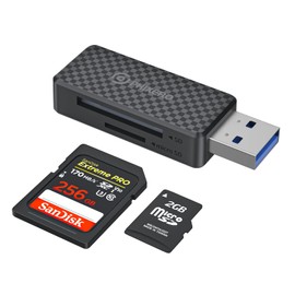 USB Card Reader SD TF - PHIXERO USB Card Reader 2 in 1 SD/Micro SD Card Reader USB A with 5Gbps Super Speed Compatible with Computer and More USB A Devices