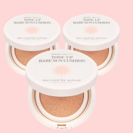 Too Cool For School Tone Up Bare Sun Cushion SPF50+ PA++++, 15g, 3 pieces / 투쿨포스쿨 톤업 베어 선 쿠션 SPF50+ PA++++, 15g, 3개
